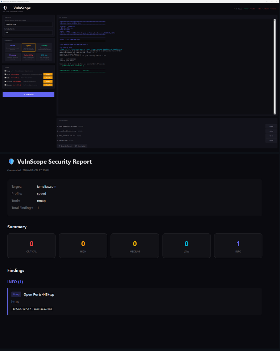 VulnScope Vulnerability Scanner Screenshot